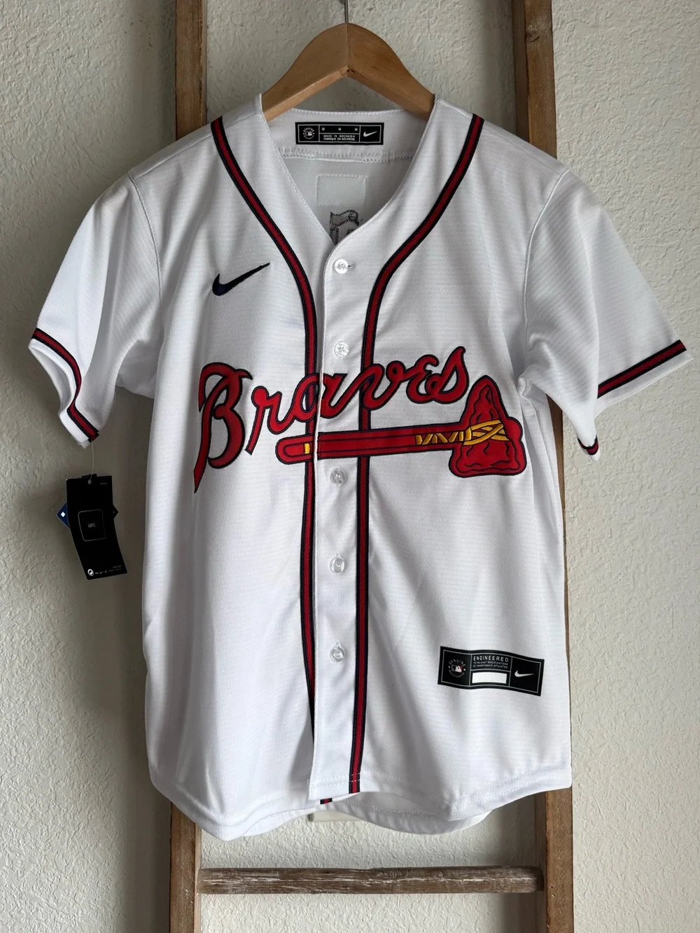 Nike Ronald Acuña Jr. White Atlanta Braves Home Player Jersey unisex sz: Med NWT